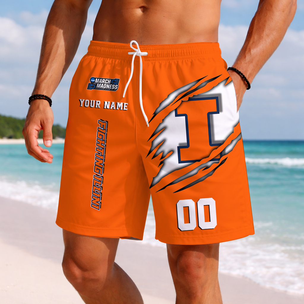 LIMITED DROP NCAA MAM15 IFI IL FIGHTING ILLINI SHORT PANTS