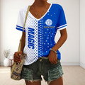 FINAL SALE - NEW CUSTOMIZED NBA15 OMA ORLANDO MAGIC V-NECK FEMALE SHIRT