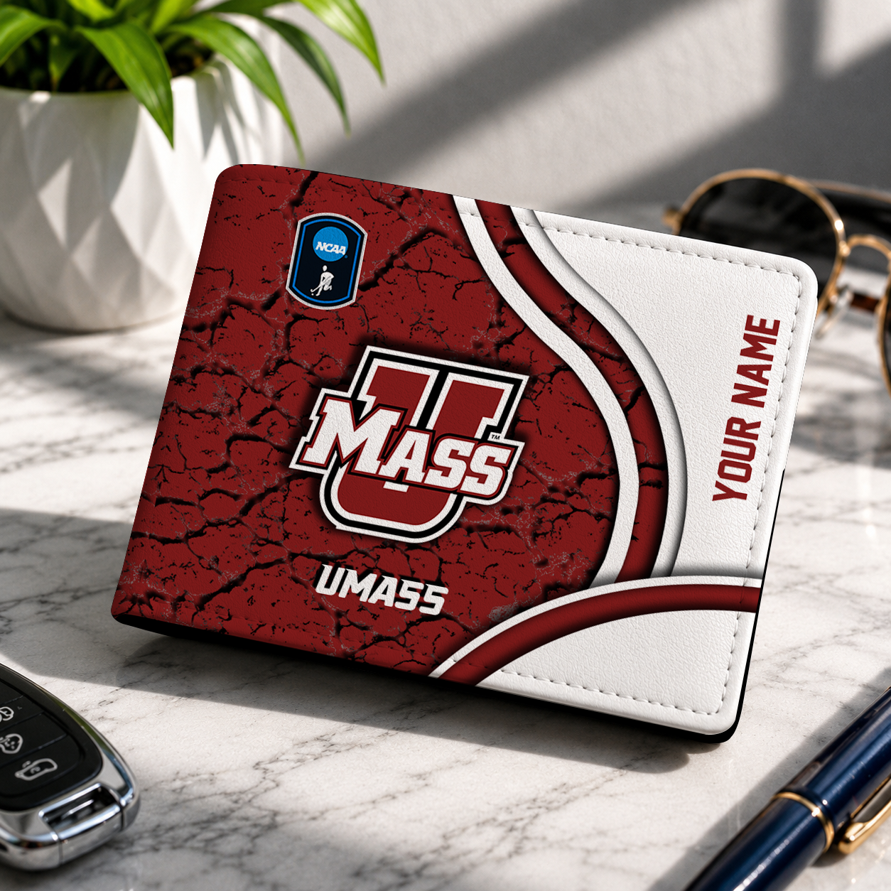 VIRAL EDITION NCAA CFH15 UMM UMASS MINUTEWOMEN LEATHER WALLET