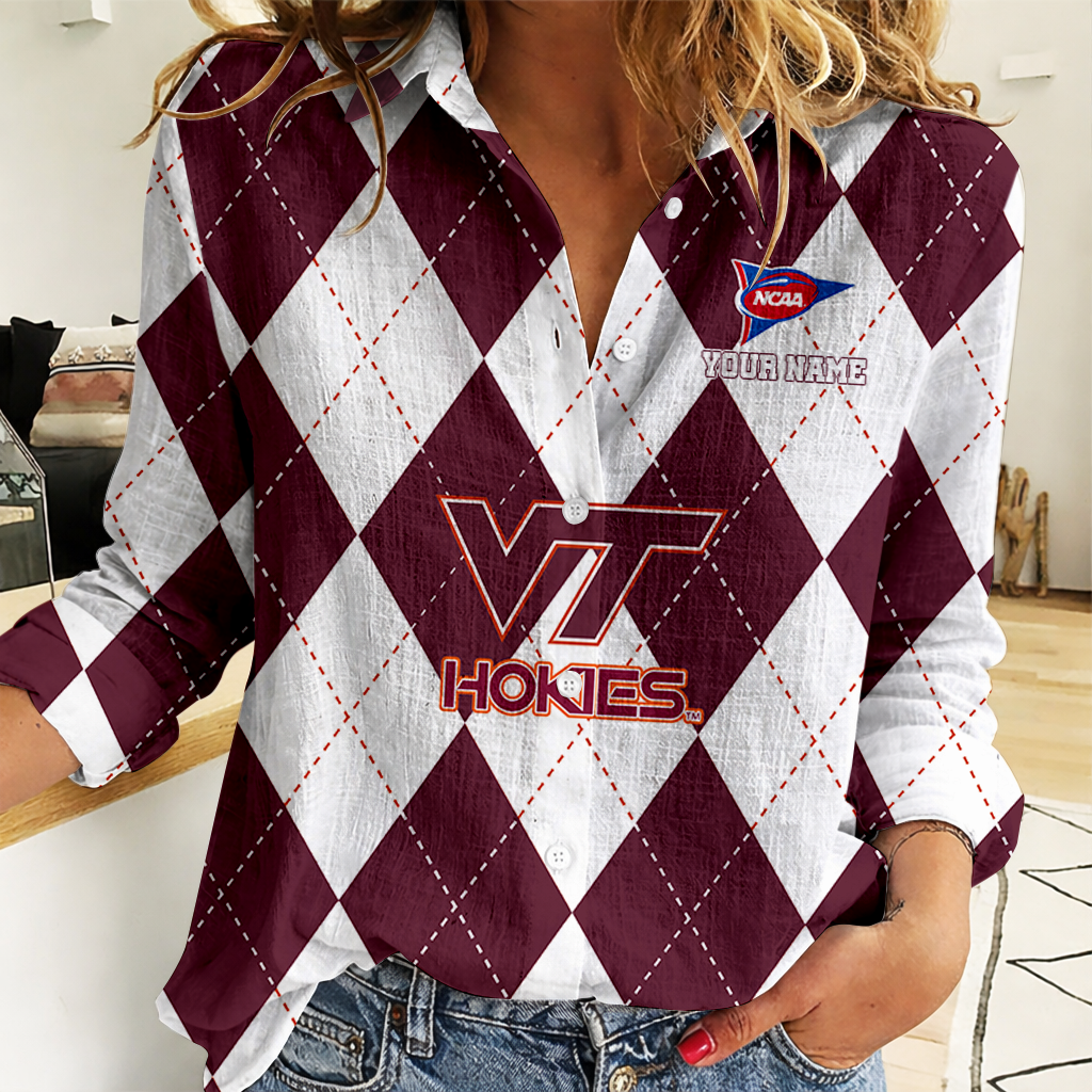LIMITED DROP NCAA FBS15 VTH VG TECH HOKIES WOMEN CASUAL SHIRT FOR FAN