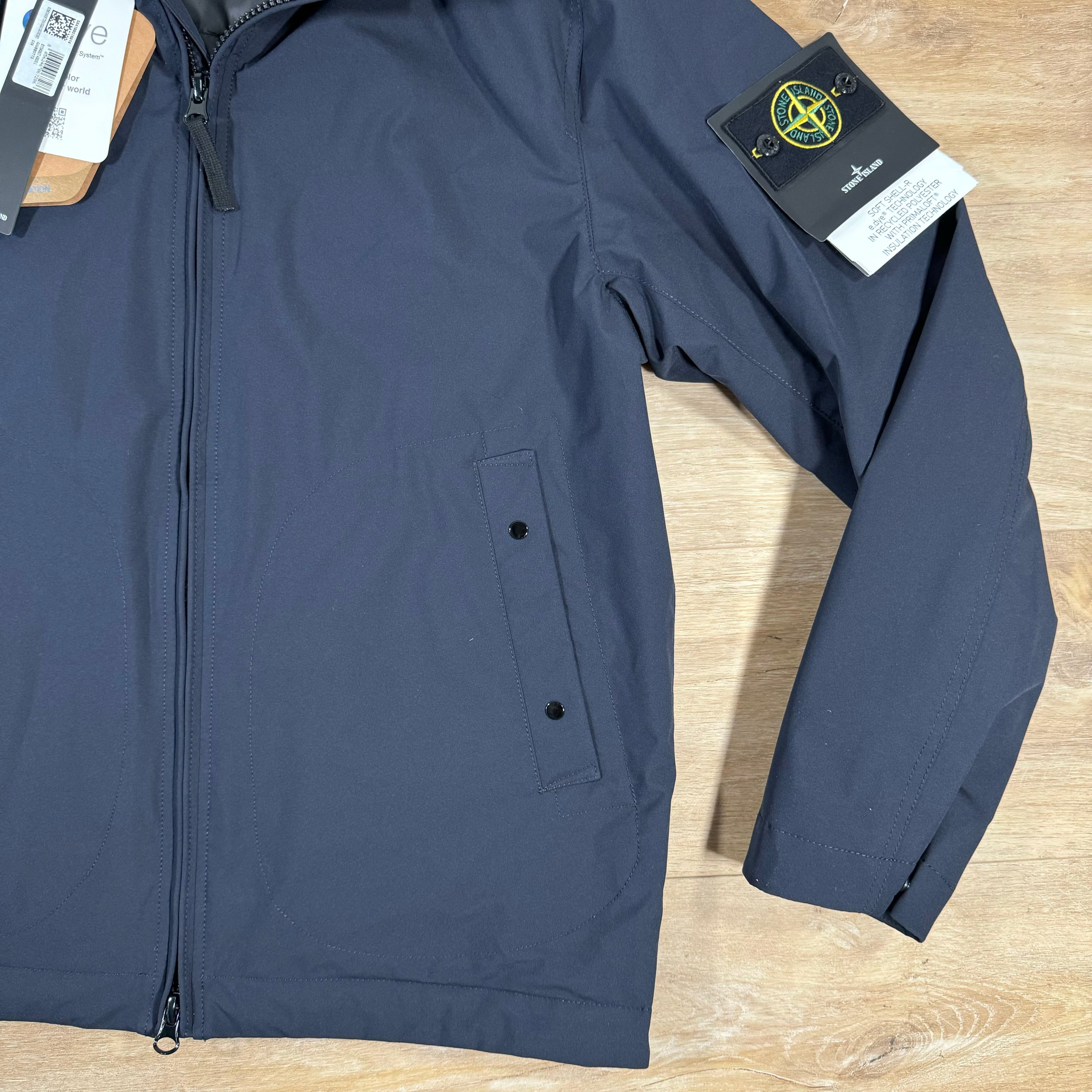 Stone Island Soft Shell-R Jacket with Primaloft Insulation in Navy Ironleague