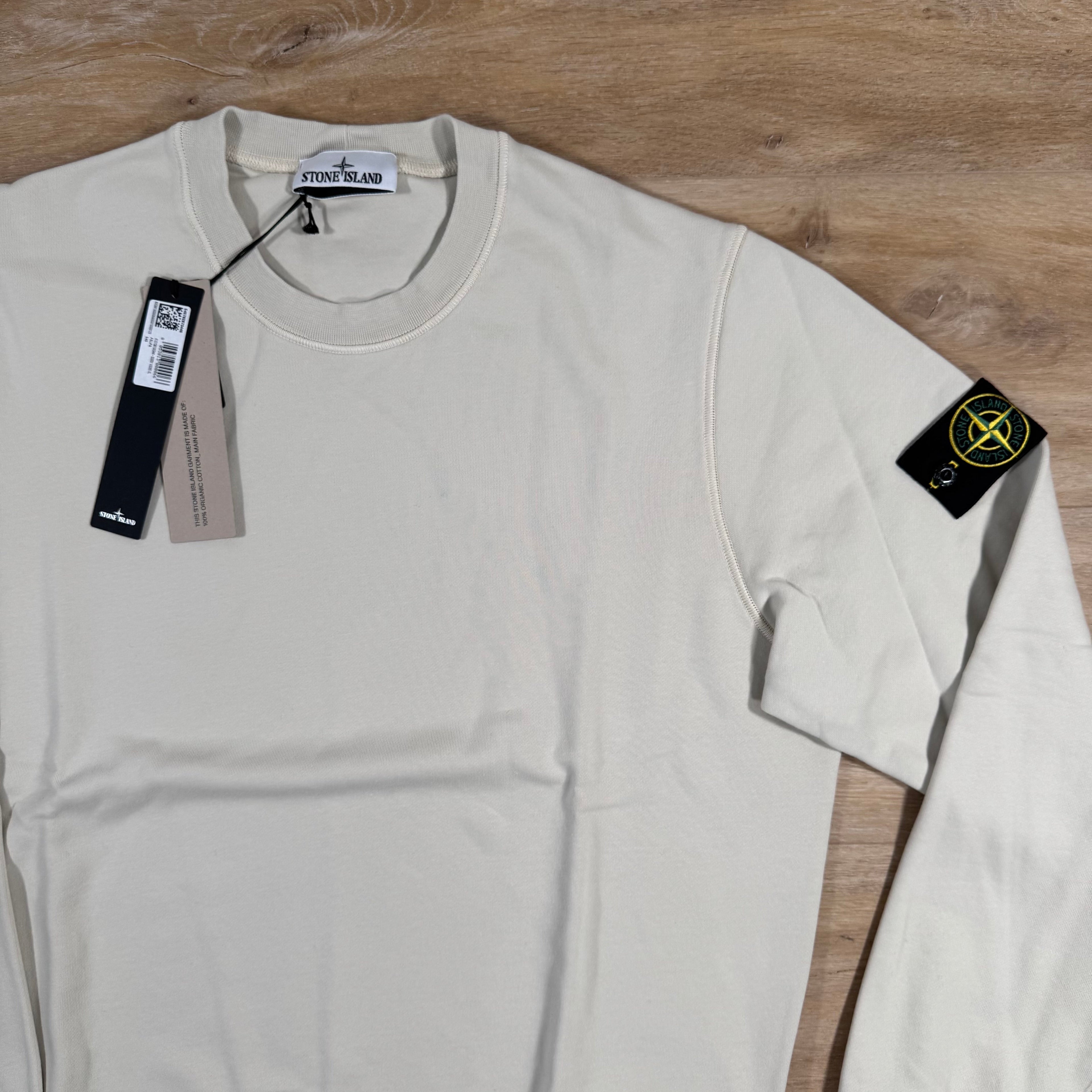 Stone Island Organic Cotton Fleece Sweatshirt in Sand Ironleague