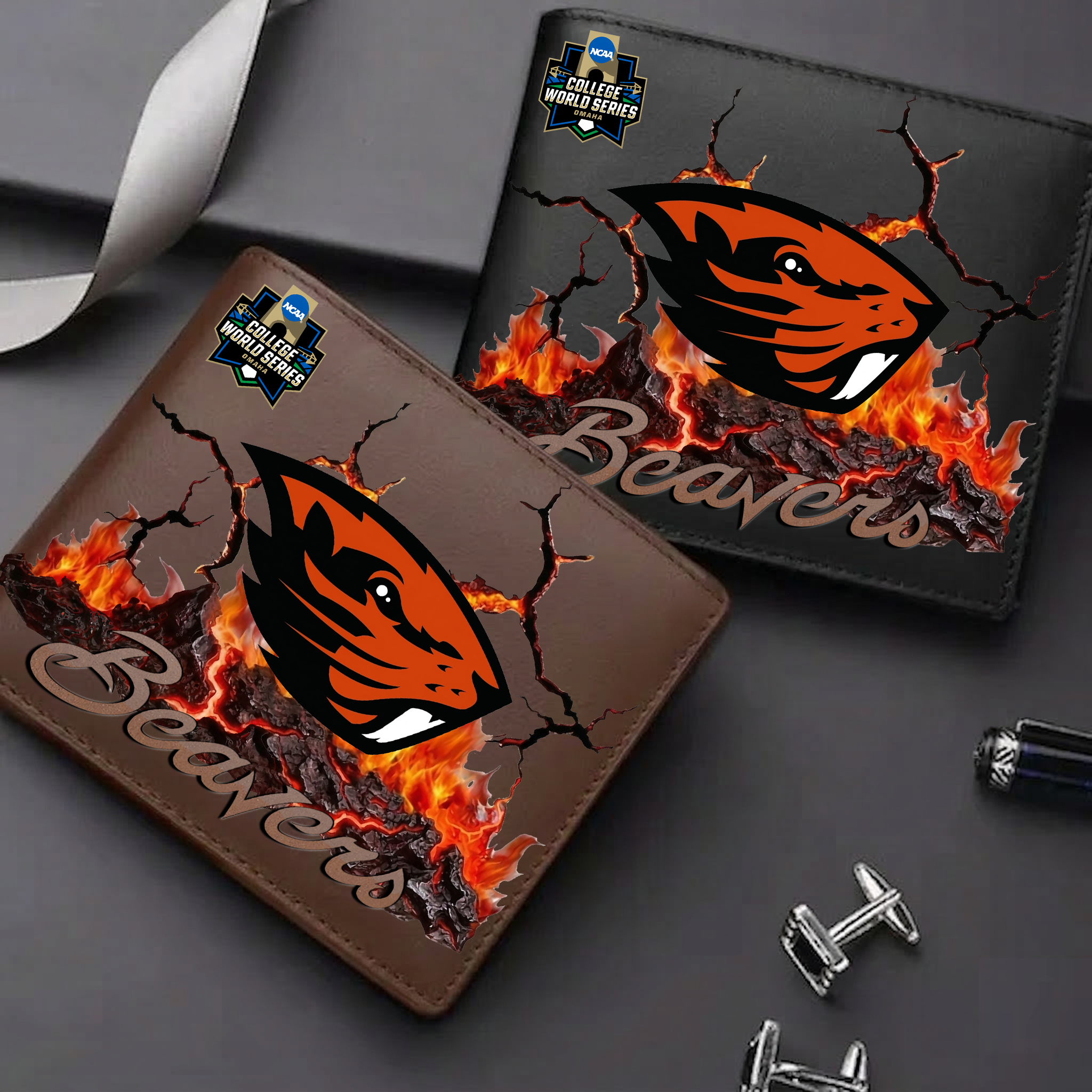 LIMITED EDITION CWS NCAA15 OGB OG BEAVERS LEATHER WALLET