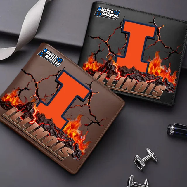 LIMITED EDITION MAM NCAA15 IFI IL FIGHTING ILLINI LEATHER WALLET