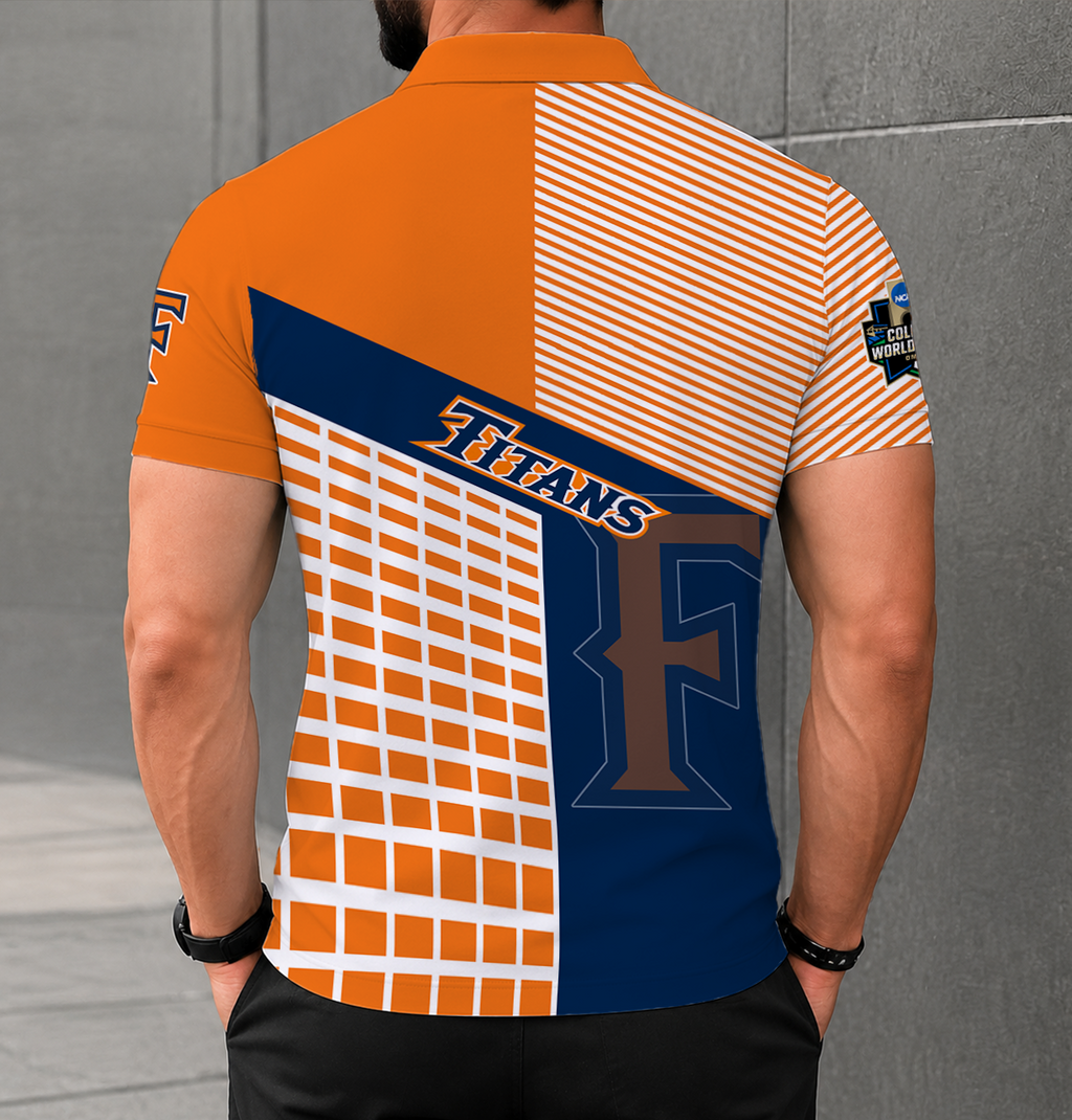 LIMITED EDITION - NEW CUSTOMIZED NCAA CWS16 CFT CAL STATE FULLERTON TITANS POLO SHIRT