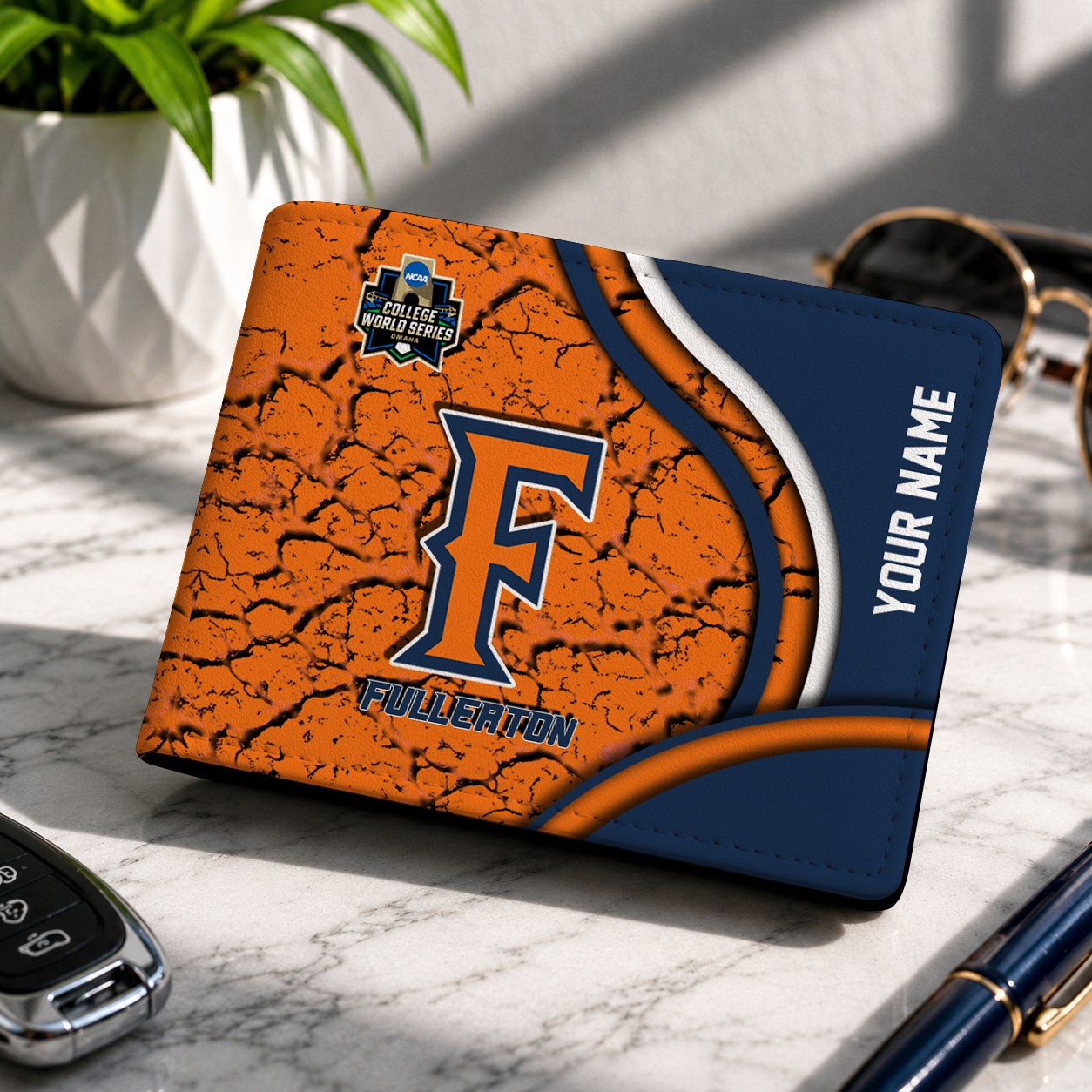 VIRAL EDITION NCAA CWS16 CFT CAL STATE FULLERTON TITANS LEATHER WALLET