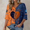 LIMITED DROP NCAA CWS16 CFT CAL STATE FULLERTON TITANS WOMEN'S HEART V-NECK LONG SLEEVE SHIRT