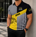 VIRAL EDITION - NEW CUSTOMIZED NCAA MAM16 IWH IOWA HAWKEYES POLO SHIRT