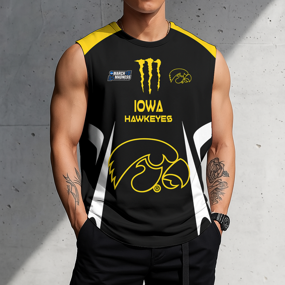 3D PRINT TEE NCAA MAM16 IWH IW HAWKEYES MEN'S GYM SHIRT