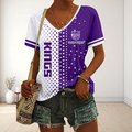 FINAL SALE - NEW CUSTOMIZED NBA16 SKI SACRAMENTO KINGS V-NECK FEMALE SHIRT