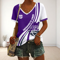 FINAL SALE - NEW CUSTOMIZED NBA16 SKI SACRAMENTO KINGS V-NECK FEMALE SHIRT