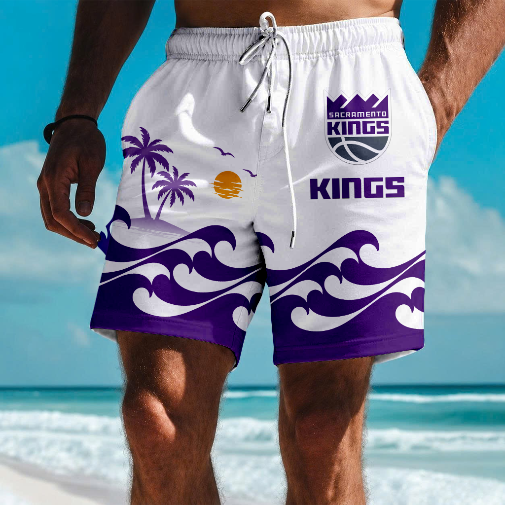 FINAL SALE - NEW CUSTOMIZED NBA16 SKI SACRAMENTO KINGS SHORT PANTS