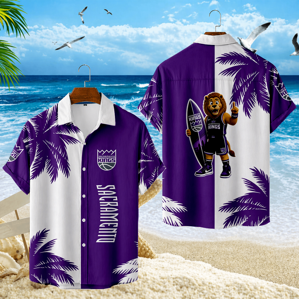 FINAL SALE - NEW CUSTOMIZED NBA16 SKI SACRAMENTO KINGS UNISEX HAWAIIAN SHIRT