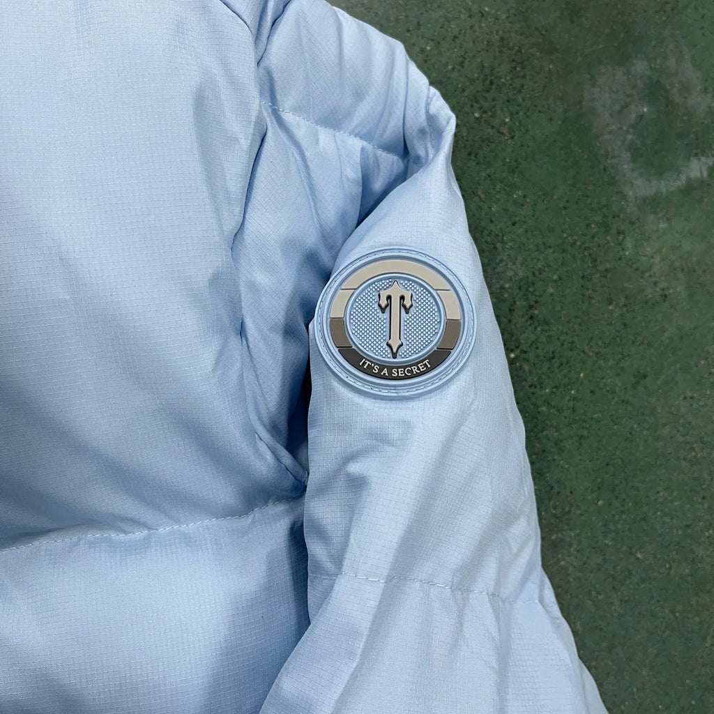 Trapstar Decoded Hooded Puffer 2.0 Jacket - Ice Blue Ironleague