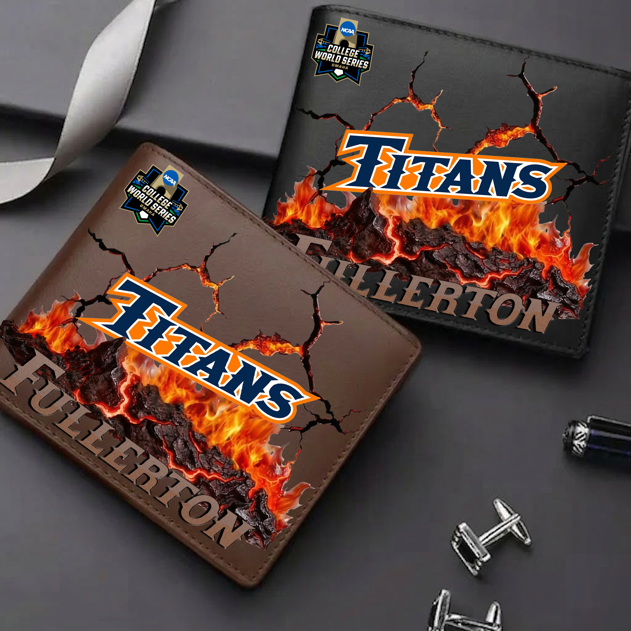 LIMITED EDITION CWS NCAA16 CFT CS FULLERTON TITANS LEATHER WALLET