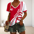 FINAL SALE - NEW CUSTOMIZED NBA17 AHA ATLANTA HAWKS V-NECK FEMALE SHIRT