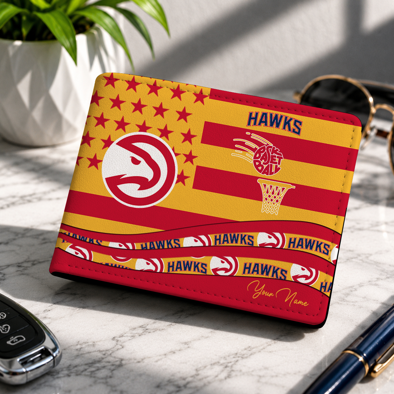 FINAL SALE NBA17 AHA ATLANTA HAWKS LEATHER WALLET