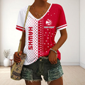 FINAL SALE - NEW CUSTOMIZED NBA17 AHA ATLANTA HAWKS V-NECK FEMALE SHIRT