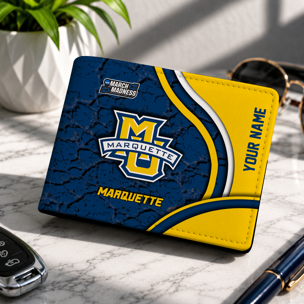 FINAL CLEARANCE NCAA MAM17 MGE MARQUETTE GOLDEN EAGLES LEATHER WALLET