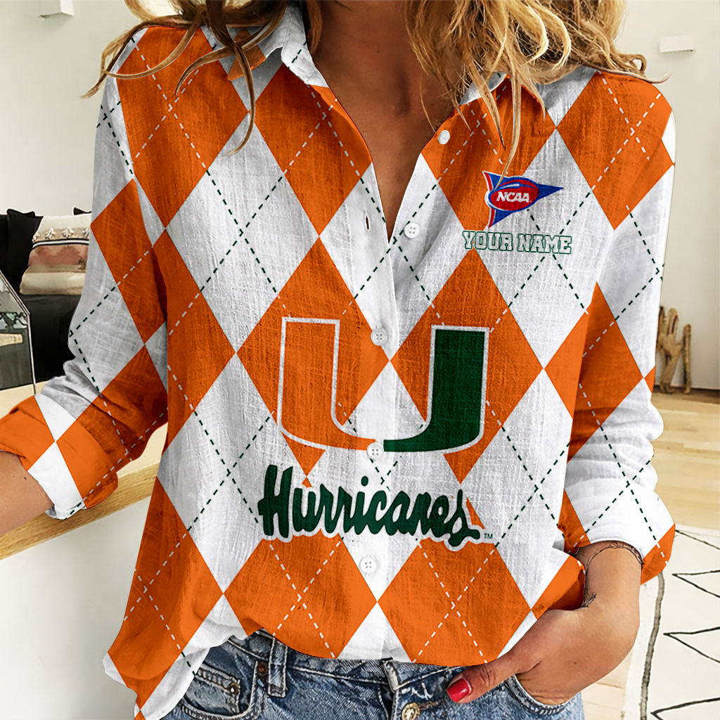 LIMITED DROP NCAA FBS17 MIH MI HURRICANES WOMEN CASUAL SHIRT FOR FAN