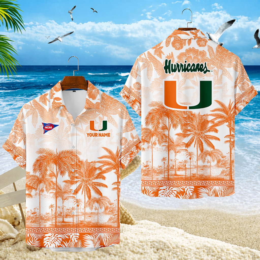LIMITED EDITION - NEW CUSTOMIZED FBS17 MIH MIAMI HURRICANES UNISEX HAWAIIAN SHIRT