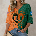 LIMITED DROP NCAA FBS17 MIH MI HURRICANES WOMEN'S HEART V-NECK LONG SLEEVE SHIRT