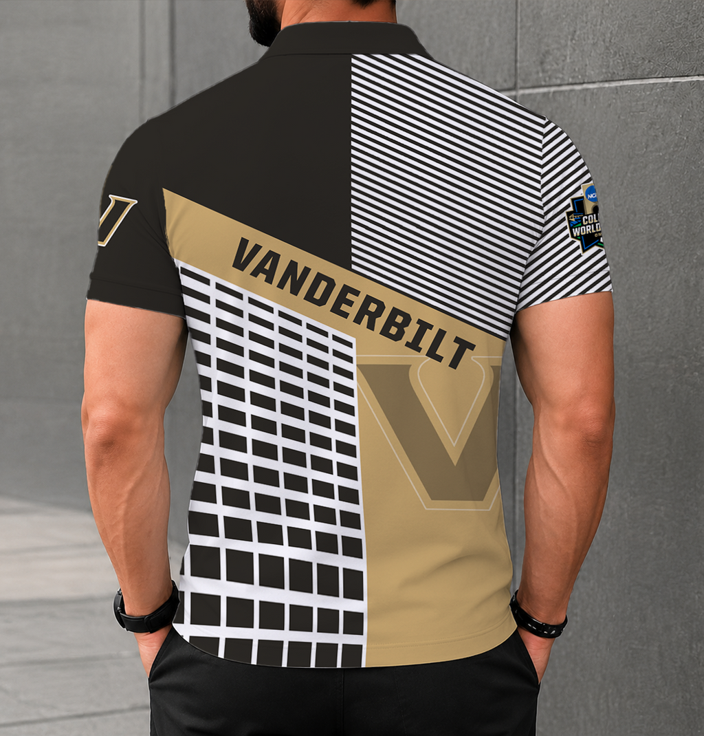 LIMITED EDITION - NEW CUSTOMIZED NCAA CWS17 VDC VANDERBILT COMMODORES POLO SHIRT