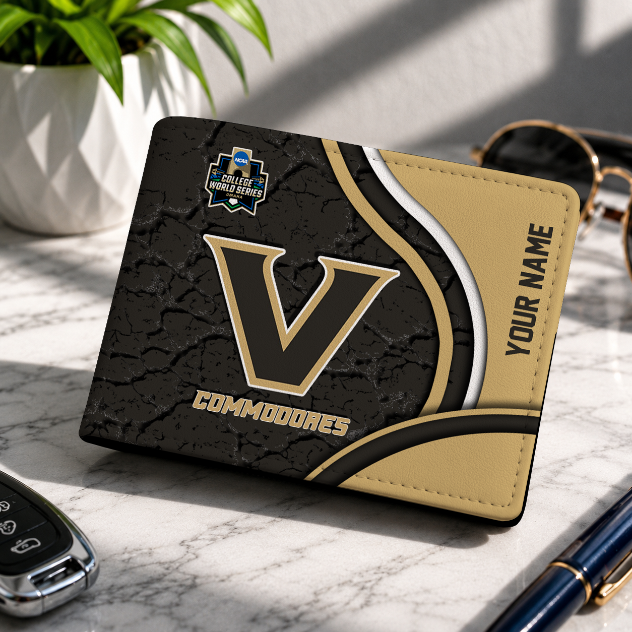 VIRAL EDITION NCAA CWS17 VDC VANDERBILT COMMODORES LEATHER WALLET