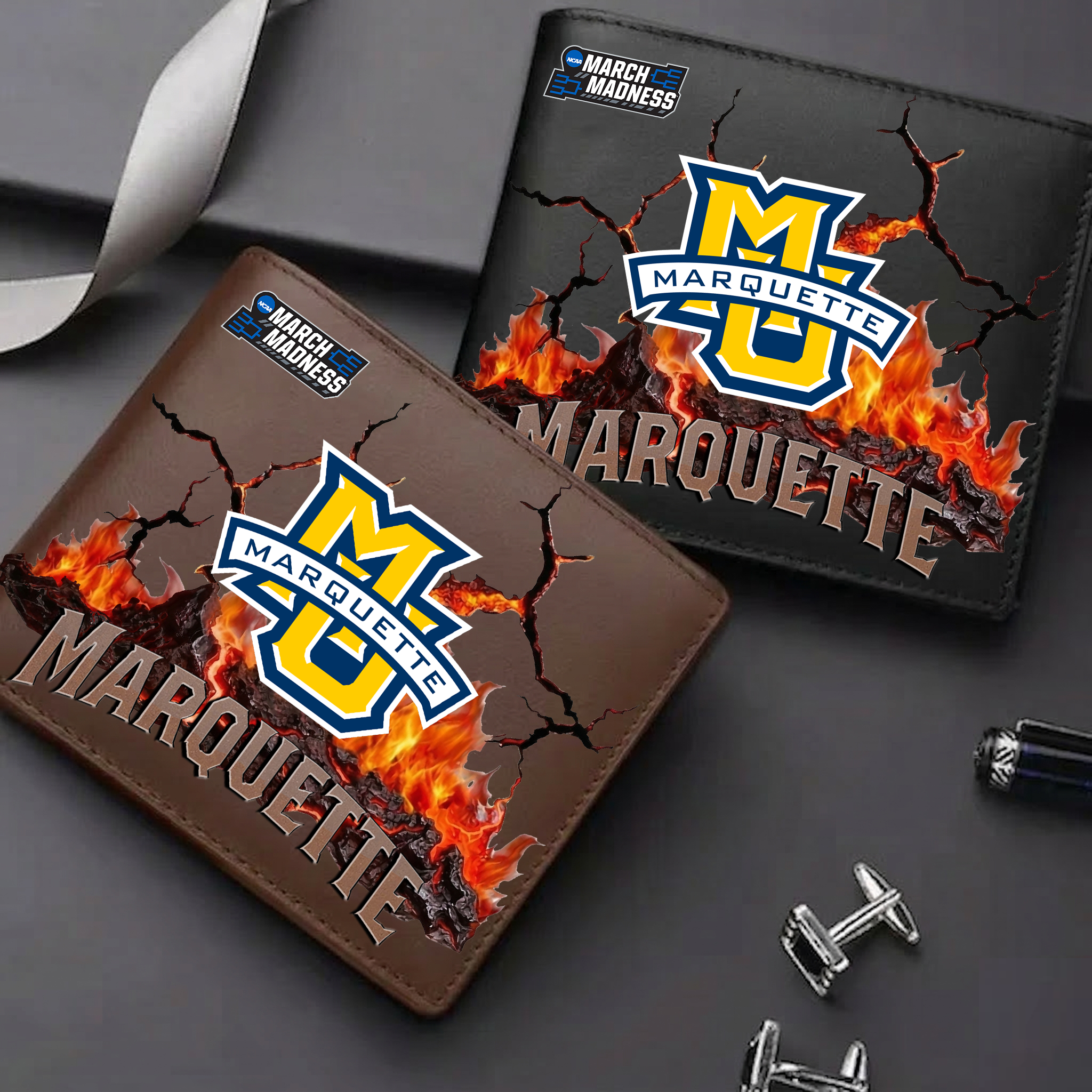 LIMITED EDITION MAM NCAA17 MGE MA GOLDEN EAGLES LEATHER WALLET