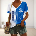 FINAL SALE - NEW CUSTOMIZED NBA18 DMA DALLAS MAVERICKS V-NECK FEMALE SHIRT