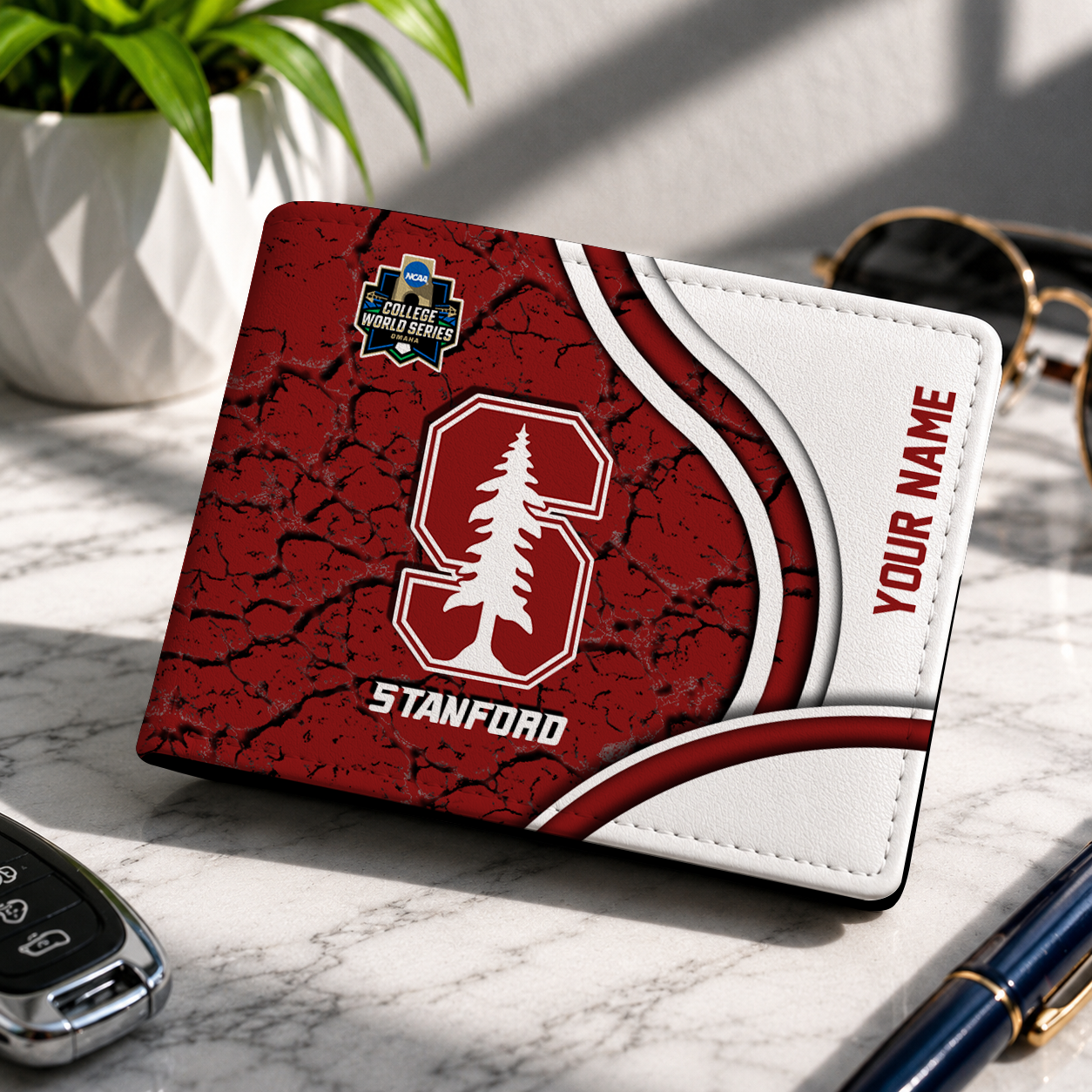 VIRAL EDITION NCAA CWS18 STC STANFORD CARDINAL LEATHER WALLET