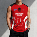 3D PRINT TEE NCAA FBS18 WSB WS BADGERS MEN'S GYM SHIRT