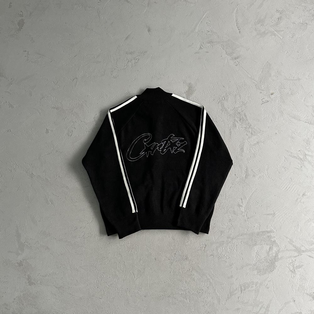 Corteiz Knit Zip-Up Fleece - Black Ironleague