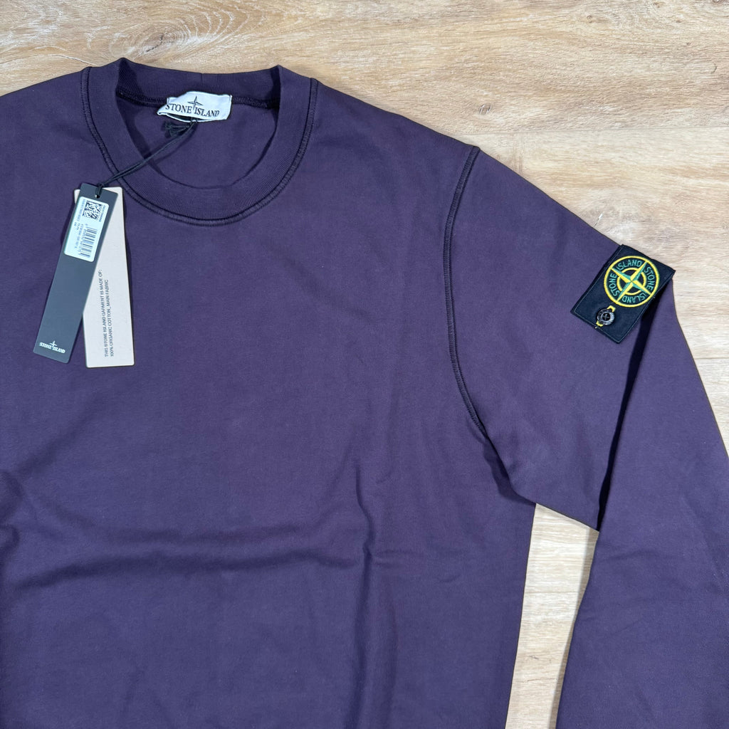 Stone Island Organic Cotton Fleece Sweatshirt in Dark Burgundy Ironleague