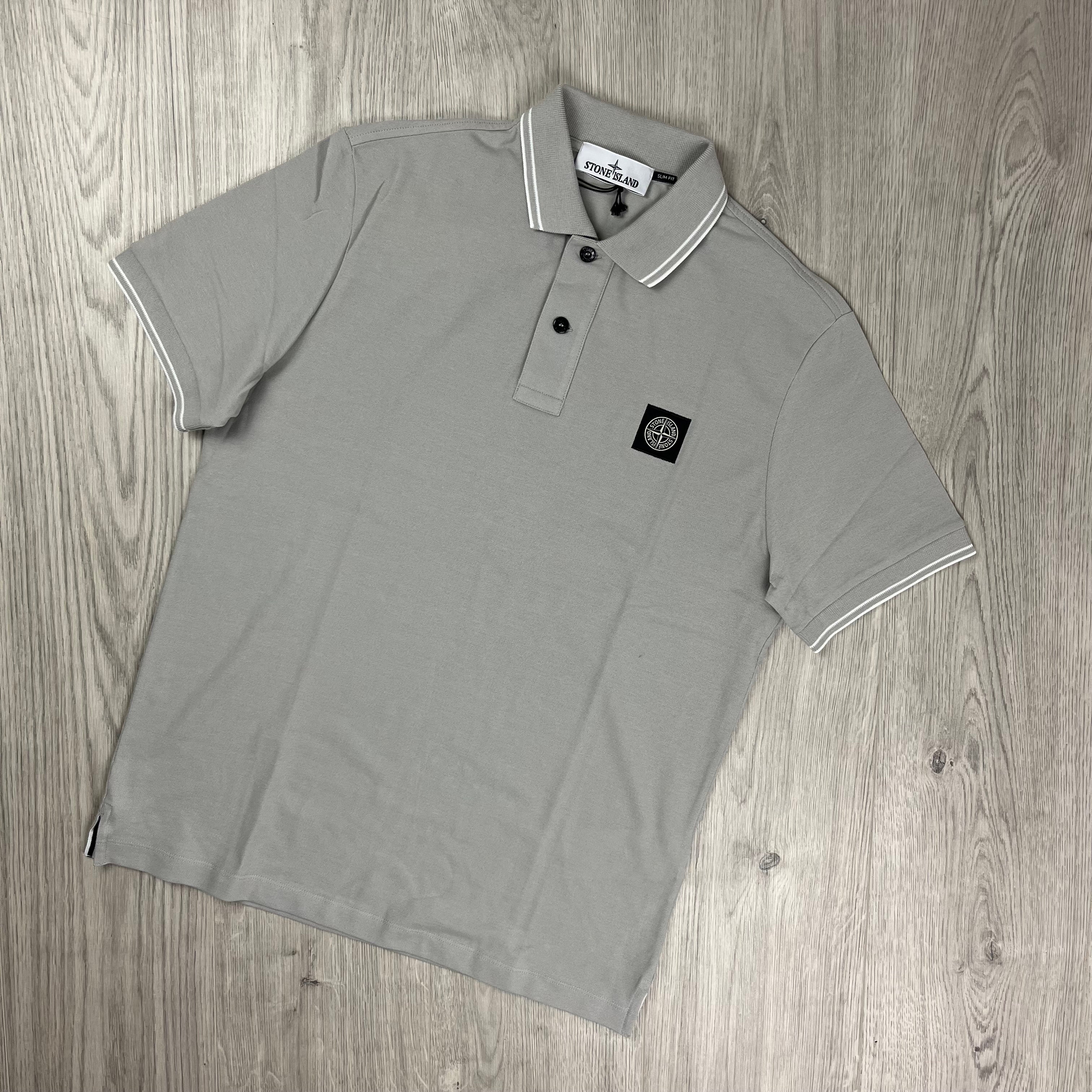 Stone Island Patch Polo Shirt - Grey Ironleague