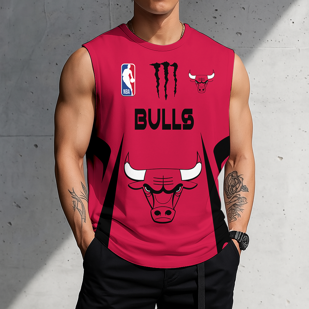 FINAL SALE - NEW CUSTOMIZED NBA19 CBU CHICAGO BULLS MEN'S GYM SHIRT