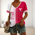 FINAL SALE - NEW CUSTOMIZED NBA19 CBU CHICAGO BULLS V-NECK FEMALE SHIRT