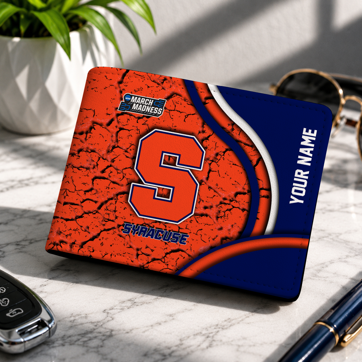 FINAL CLEARANCE NCAA MAM19 SYO SYRACUSE ORANGE LEATHER WALLET