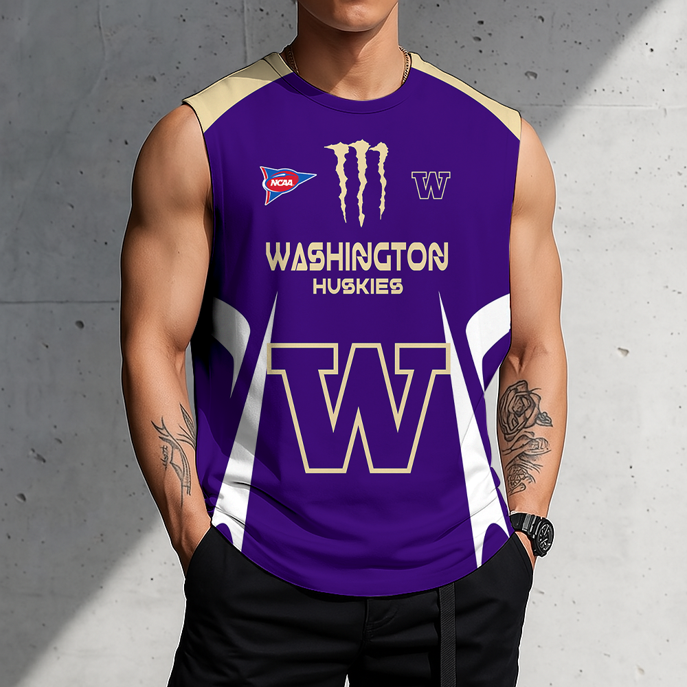 3D PRINT TEE NCAA FBS19 WSH WS HUSKIES MEN'S GYM SHIRT