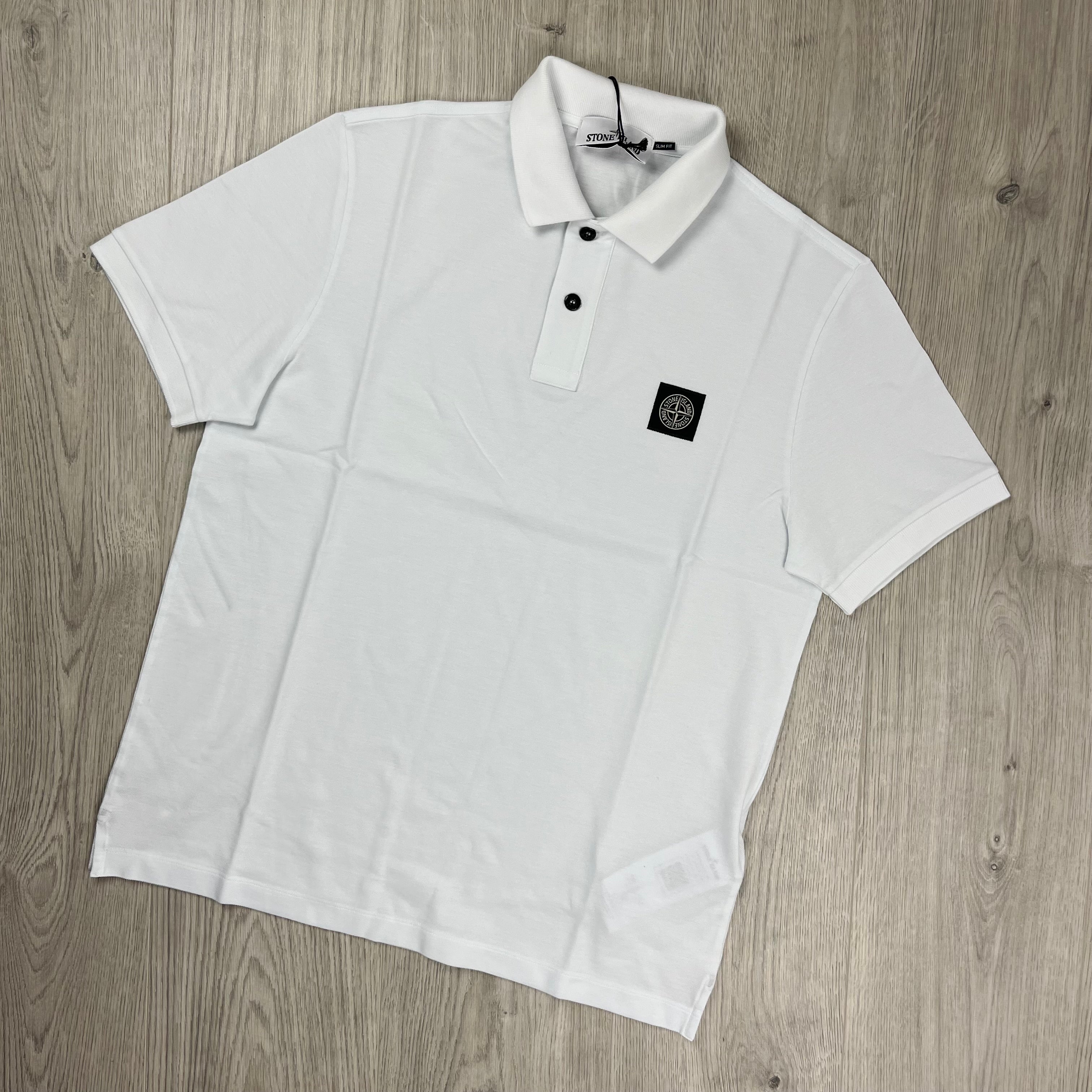 Stone Island Patch Polo Shirt - White Ironleague