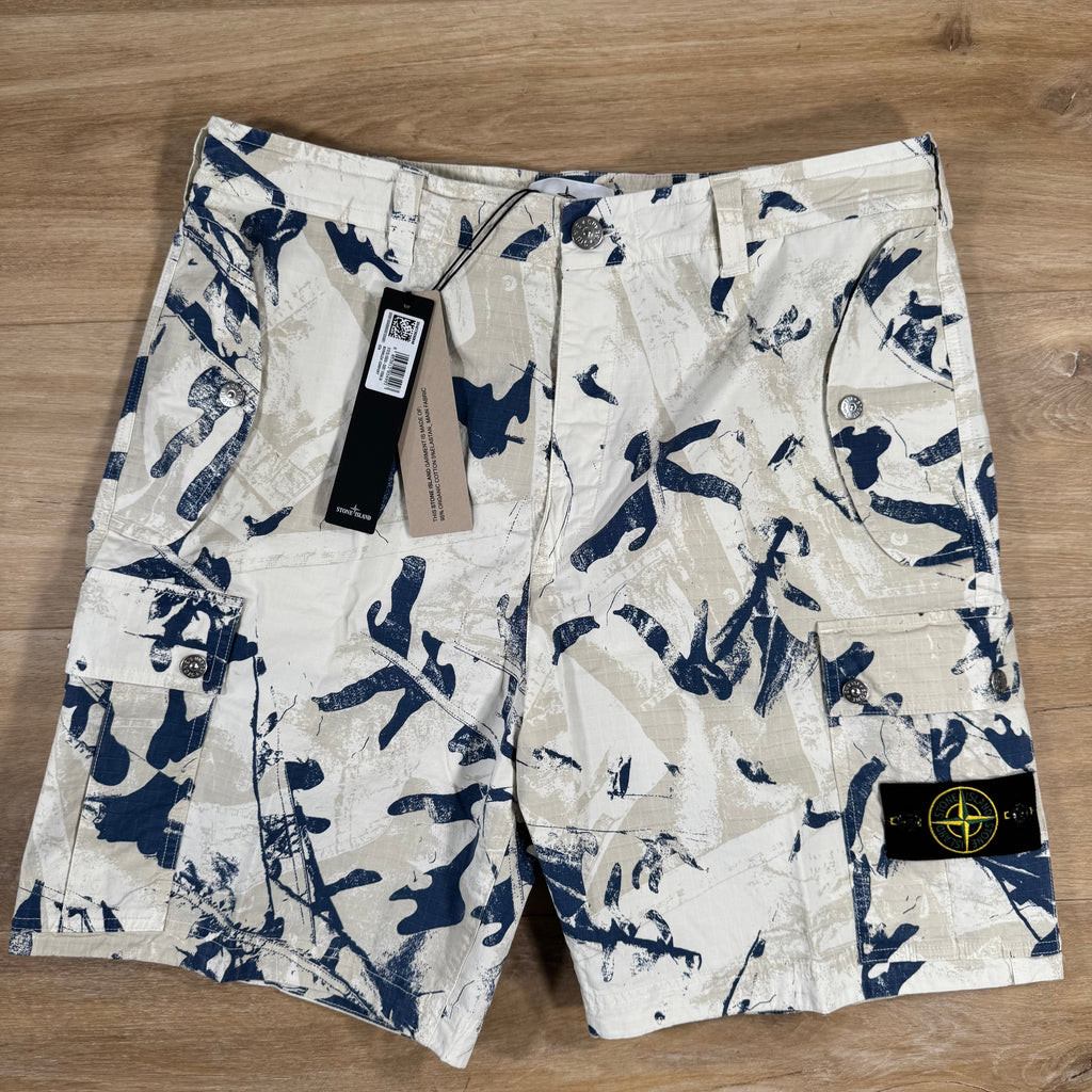Stone Island Scan Camo On Stretch Ripstop-OVD Bermuda Shorts in Desert Ironleague