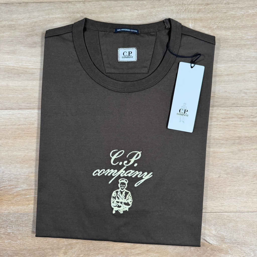 CP Company 30/2 Twisted Embroidery T-Shirt in Ivy Green Ironleague