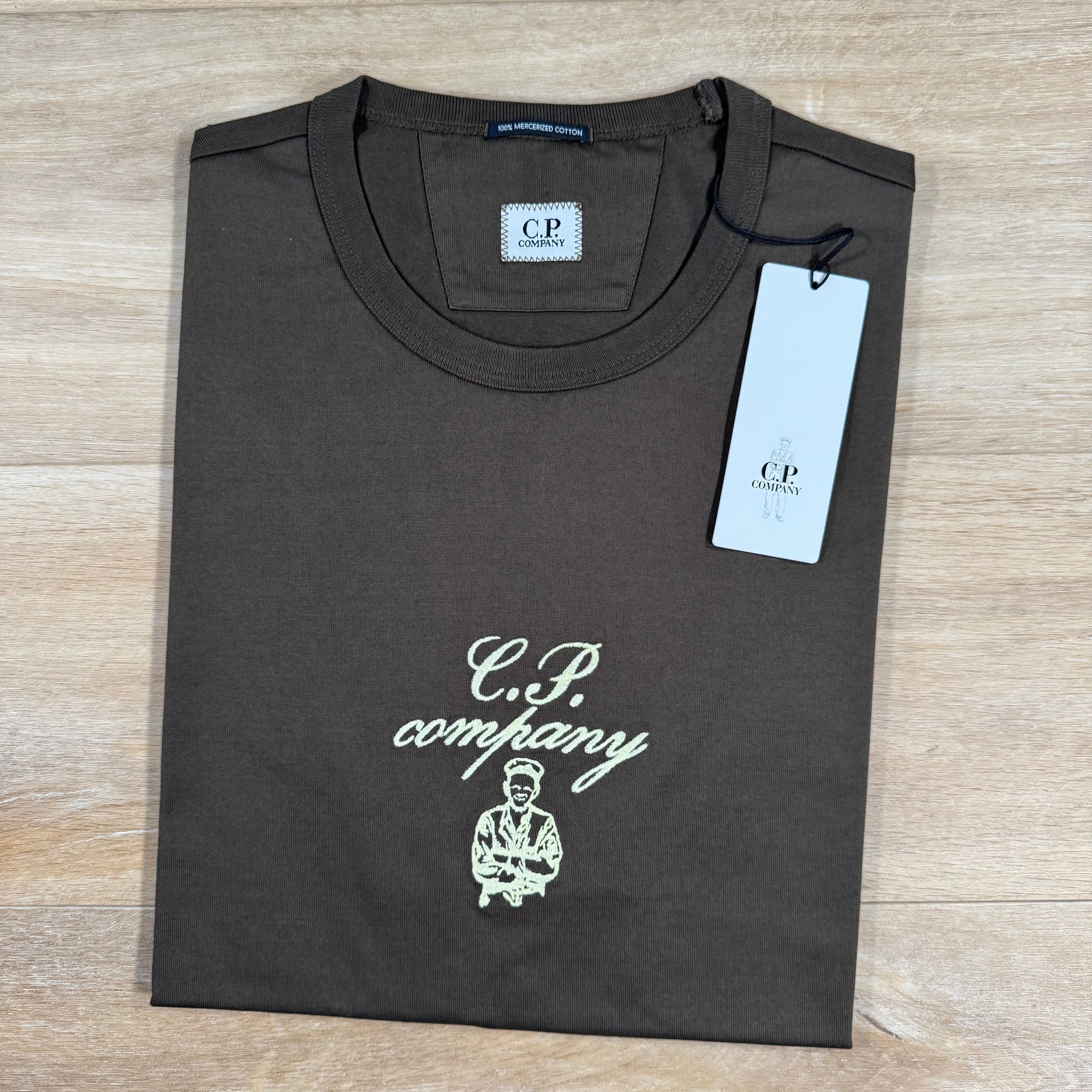 CP Company 30/2 Twisted Embroidery T-Shirt in Ivy Green Ironleague