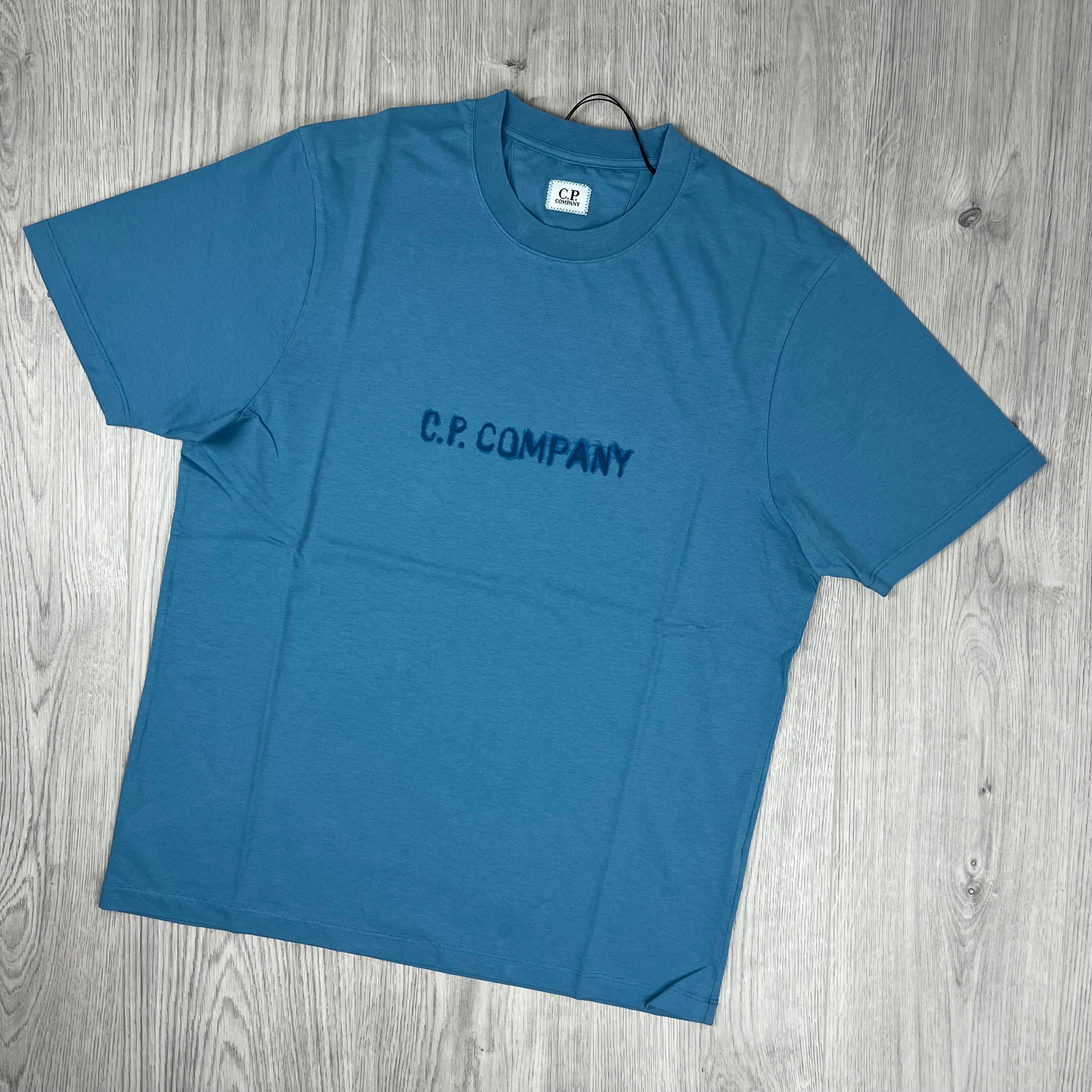 CP Company Printed T-Shirt - Aegean Blue Ironleague