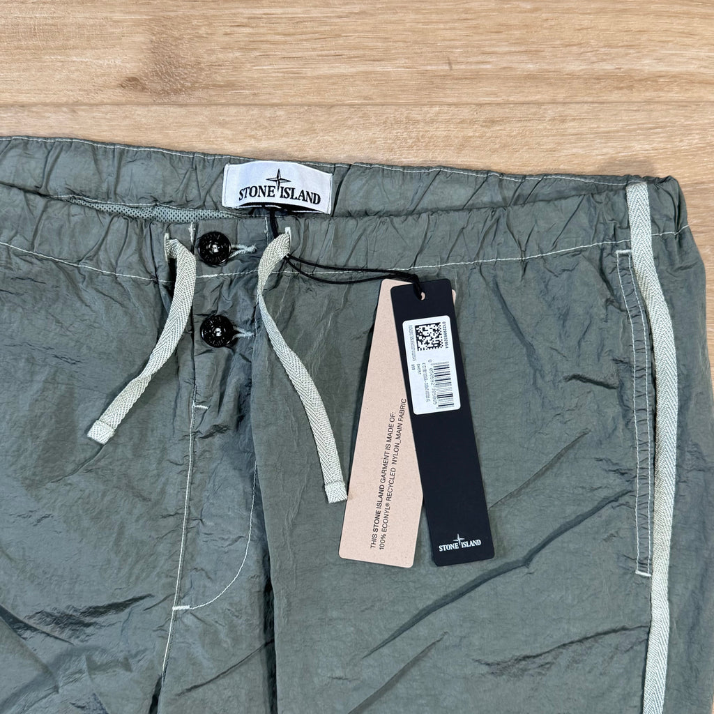 Stone Island Nylon Metal Button Swim Shorts in Sage Green Ironleague