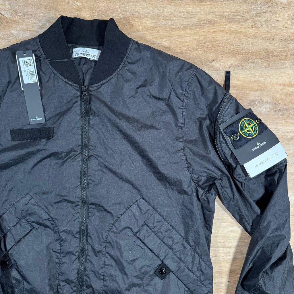 Stone Island Membrana 3L TC Bomber Jacket in Black Ironleague