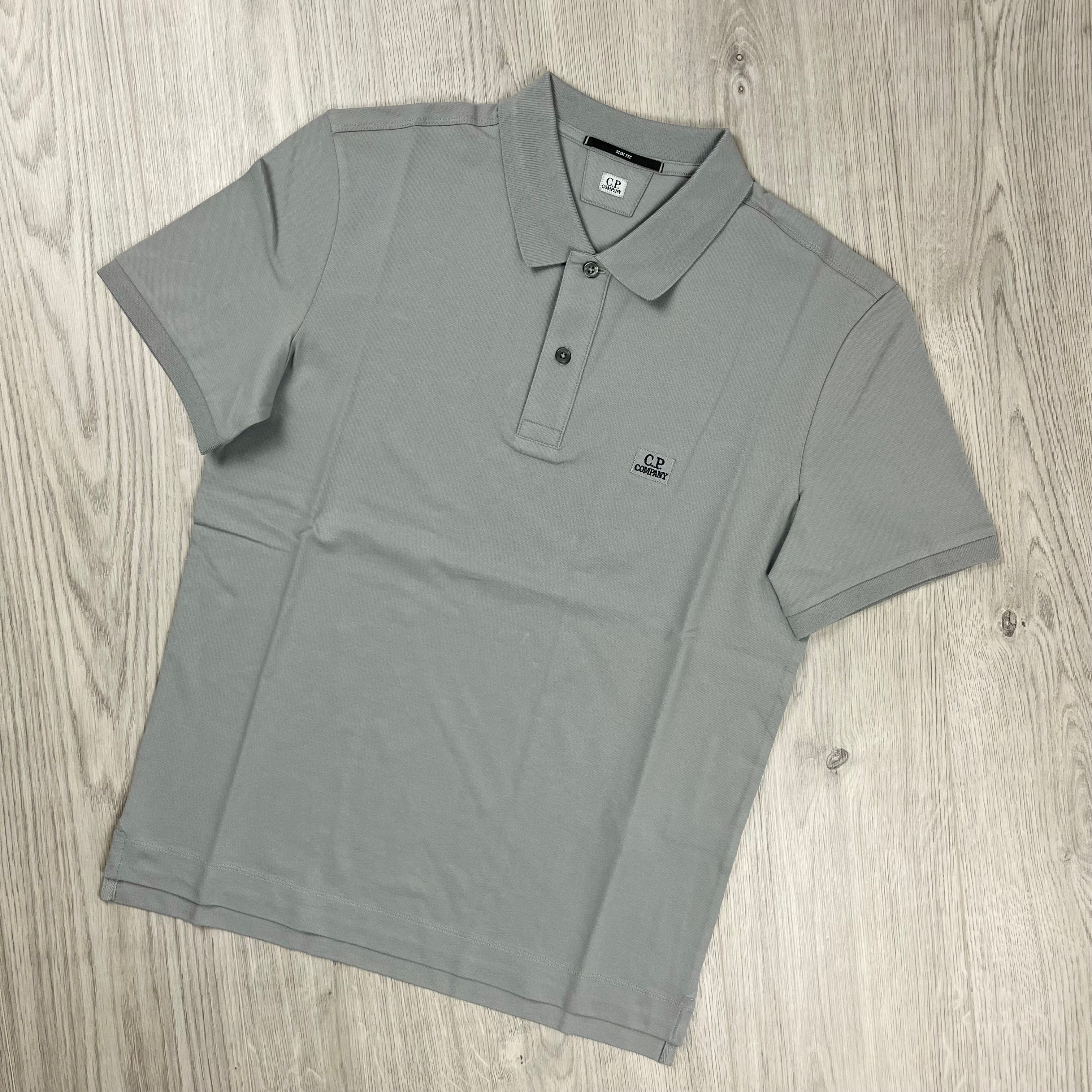 CP Company Piquet Polo Shirt - Drizzle Ironleague