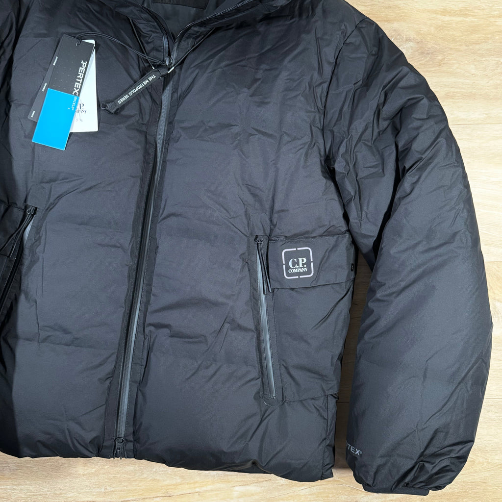 CP Company Metropolis Pertex Down Jacket in Black Ironleague