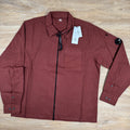 CP Company Organic Gabardine Lens Overshirt in Sable - Brown Ironleague