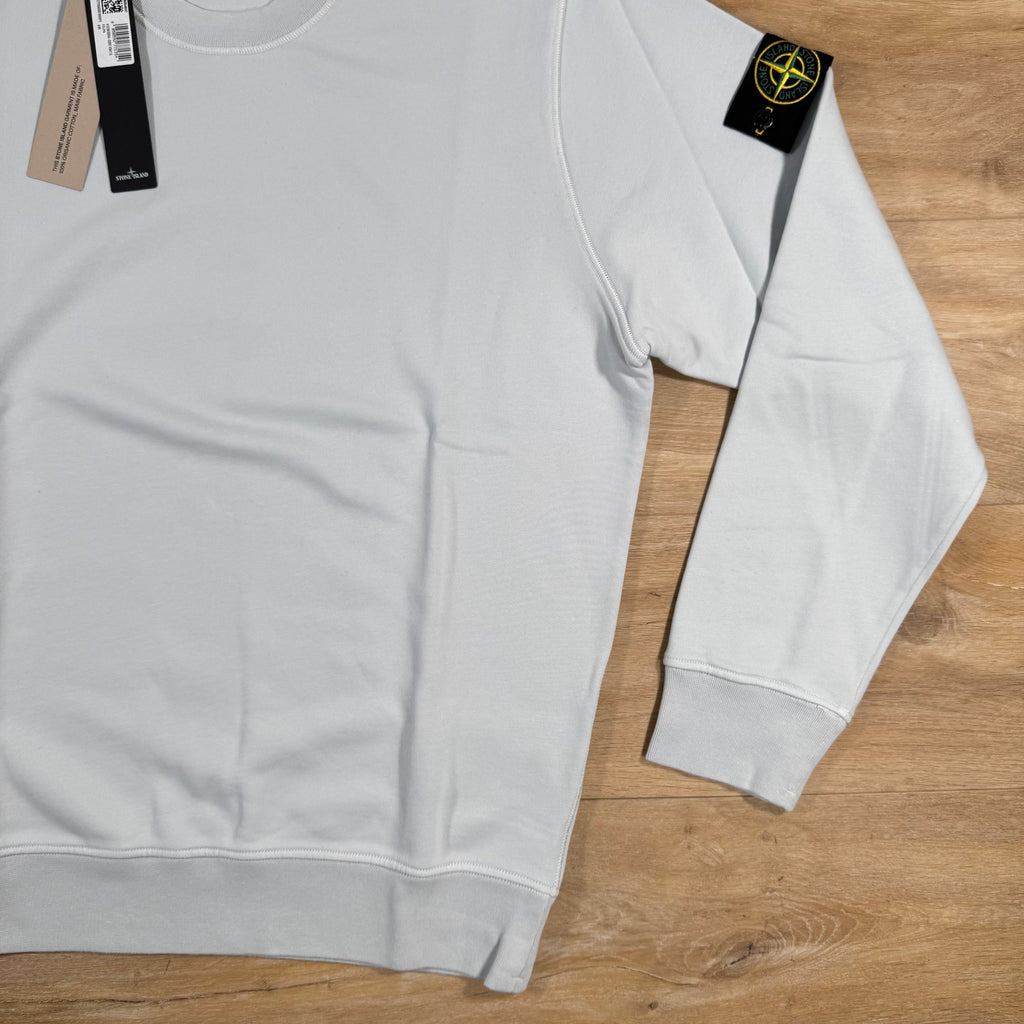 Stone Island Organic Cotton Fleece Sweatshirt in Sky Blue Ironleague